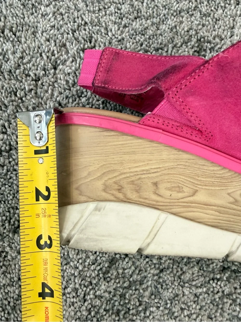 Sorel Pink Suede Wedge Platform Slide Sling backs Open Toe Women’s US 6.5 - Picture 8 of 12